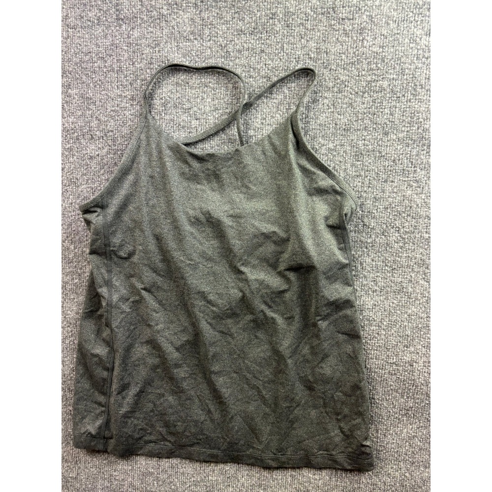 Patagonia Tank Top Women Large Gray Activewear Cami Built-in Bra Strappy Back